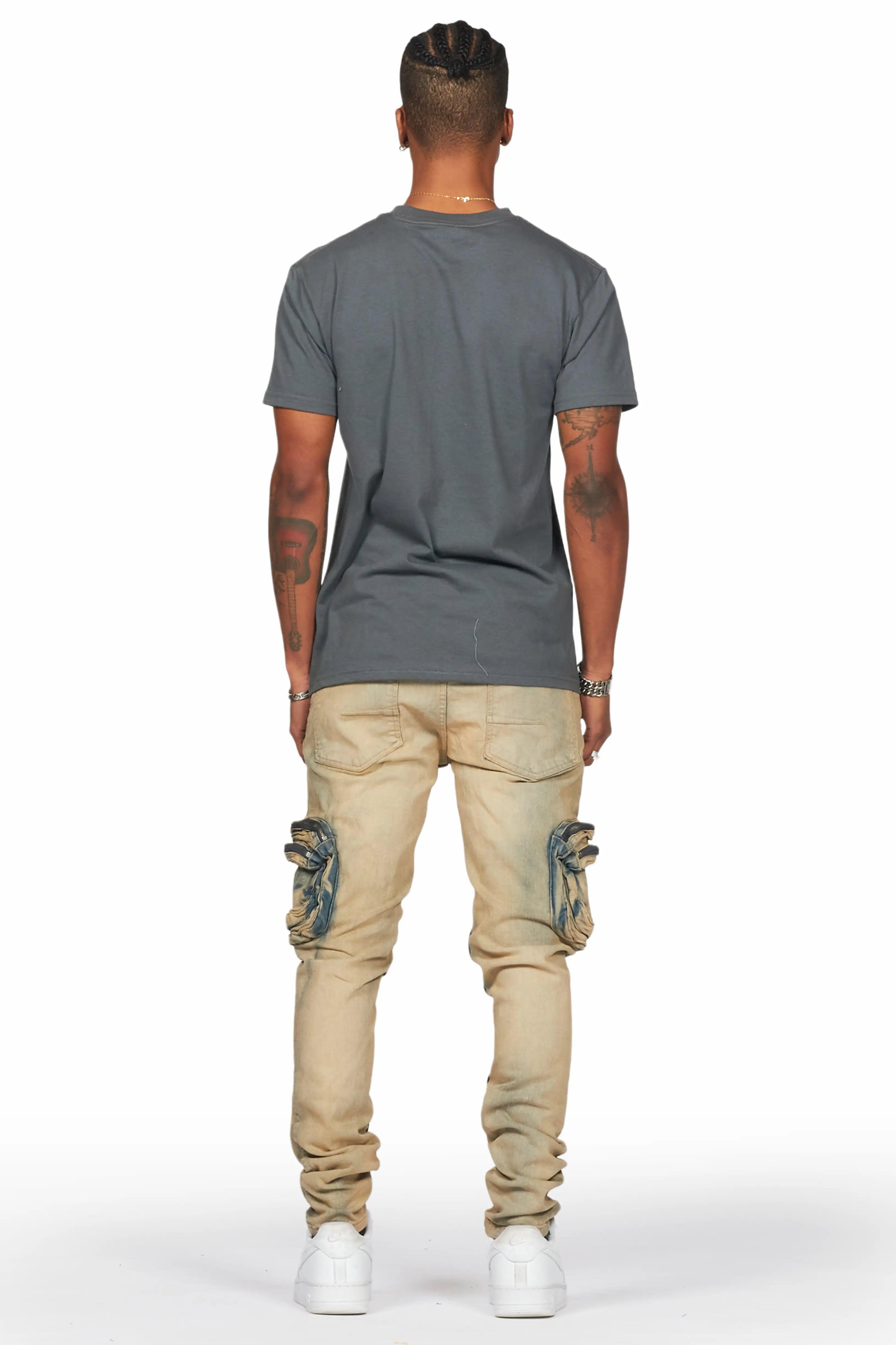 Falan Tint Skinny Fit Cargo Jean Male Product Image