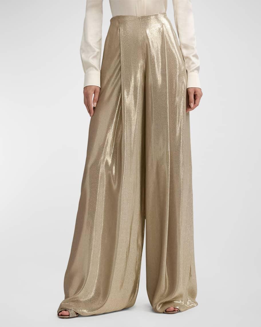 Franncis Striped Metallic Chiffon Pants Product Image