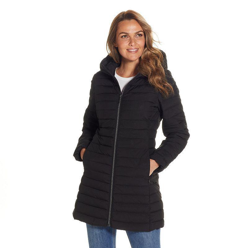 Womens Weathercast Hooded Channel Quilted Puffer Jacket Product Image