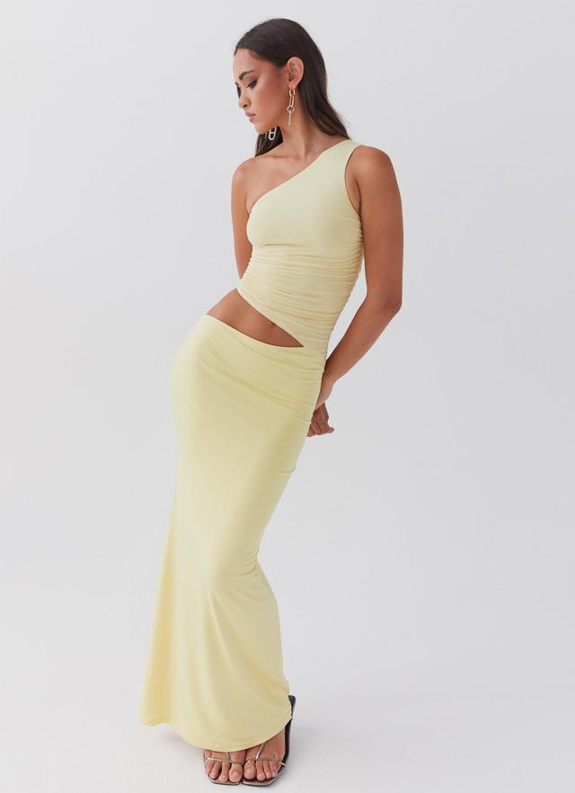 Seranella One Shoulder Maxi Dress - Lemon Product Image