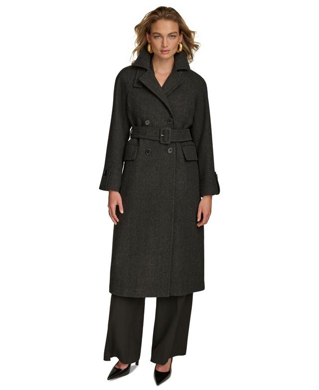 Donna Karan New York Womens Double-Breasted Belted Wrap Coat Product Image