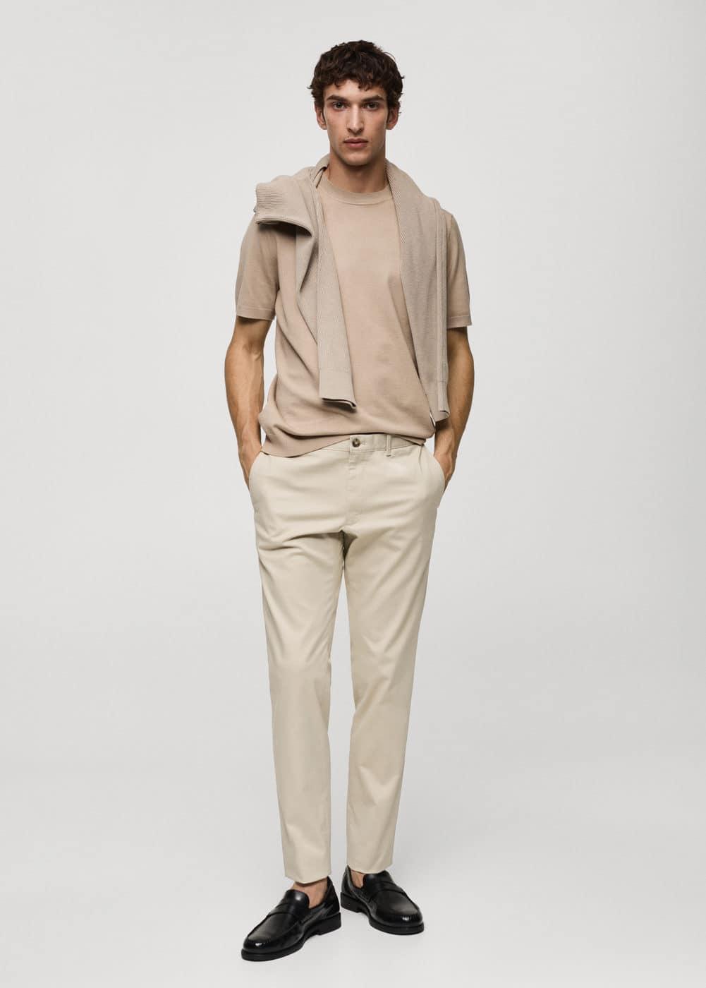 MANGO MAN - Slim fit serge chino trousers beigeMen Product Image