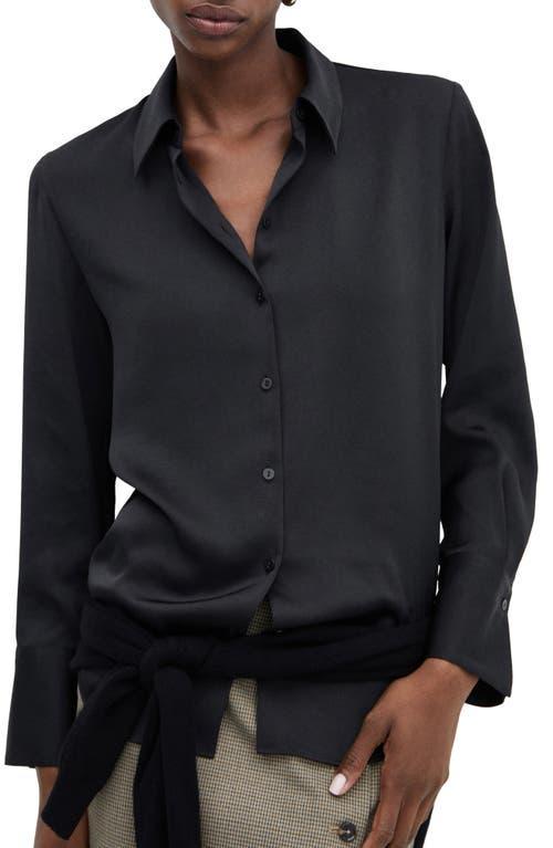 Mango Womens Satin Finish Flowy Shirt Product Image