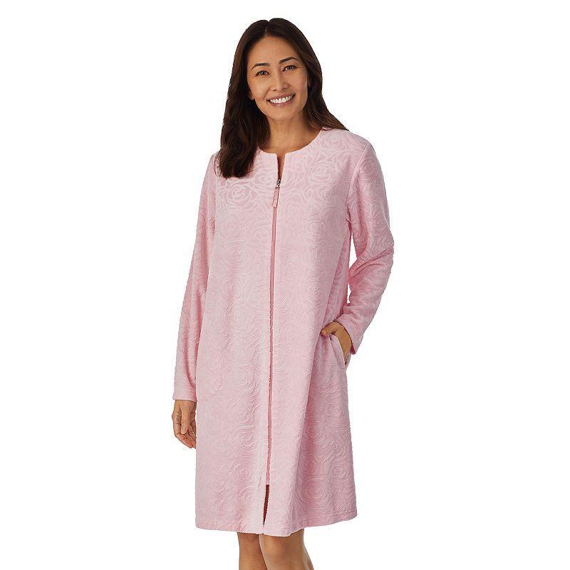 Womens Stan Herman Embossed Vintage Terry Zip-Front Robe Product Image