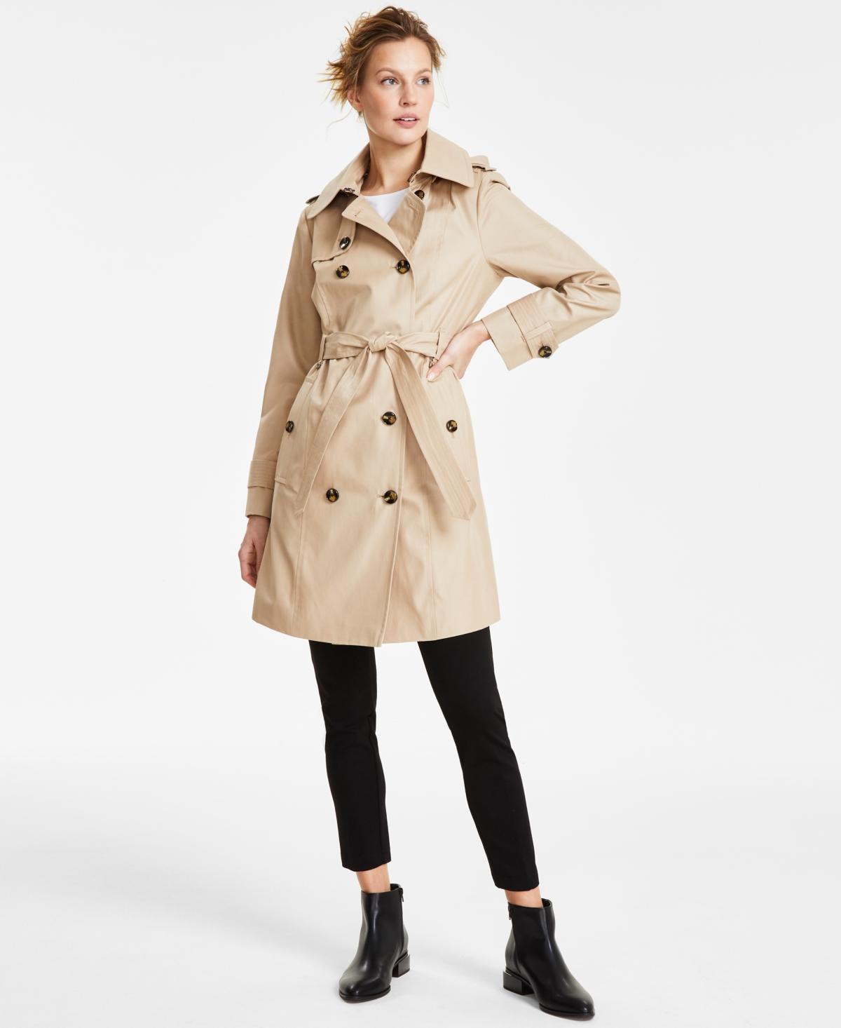 Women's Hooded Double-Breasted Trench Coat Product Image