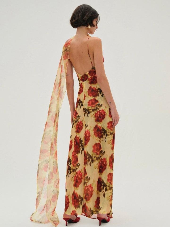 Floral Stems Maxi Dress — Yellow Product Image