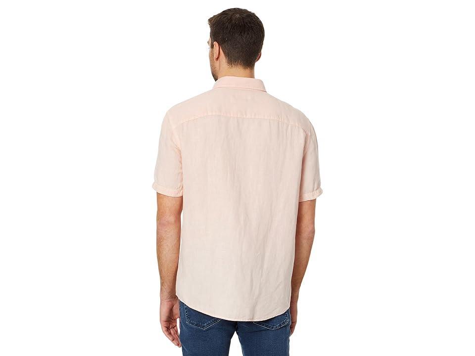 Johnston & Murphy Short Sleeve Antique Dyed Shirt (Melon) Men's Jacket Product Image