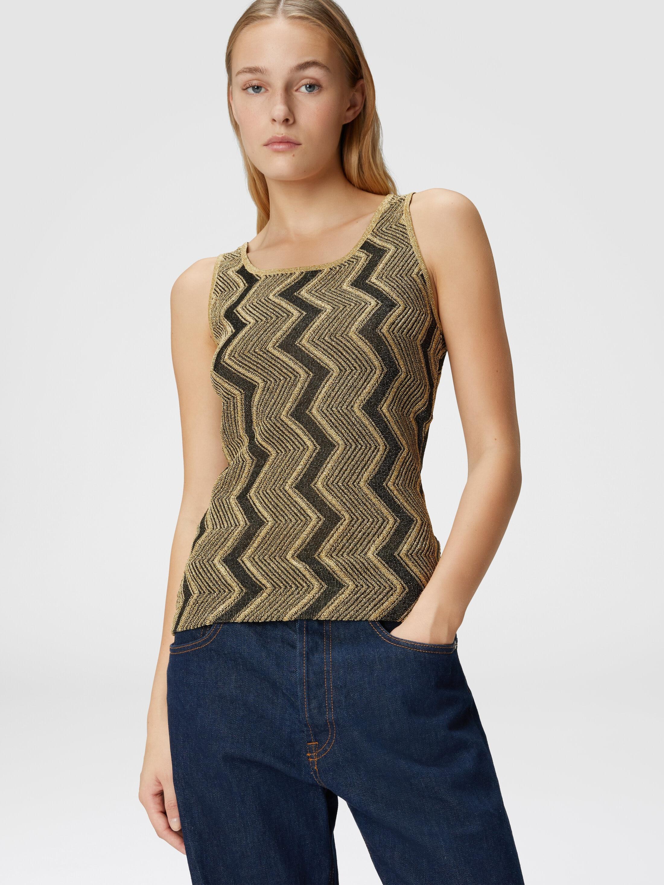 Zig zag lamé viscose tank top Product Image