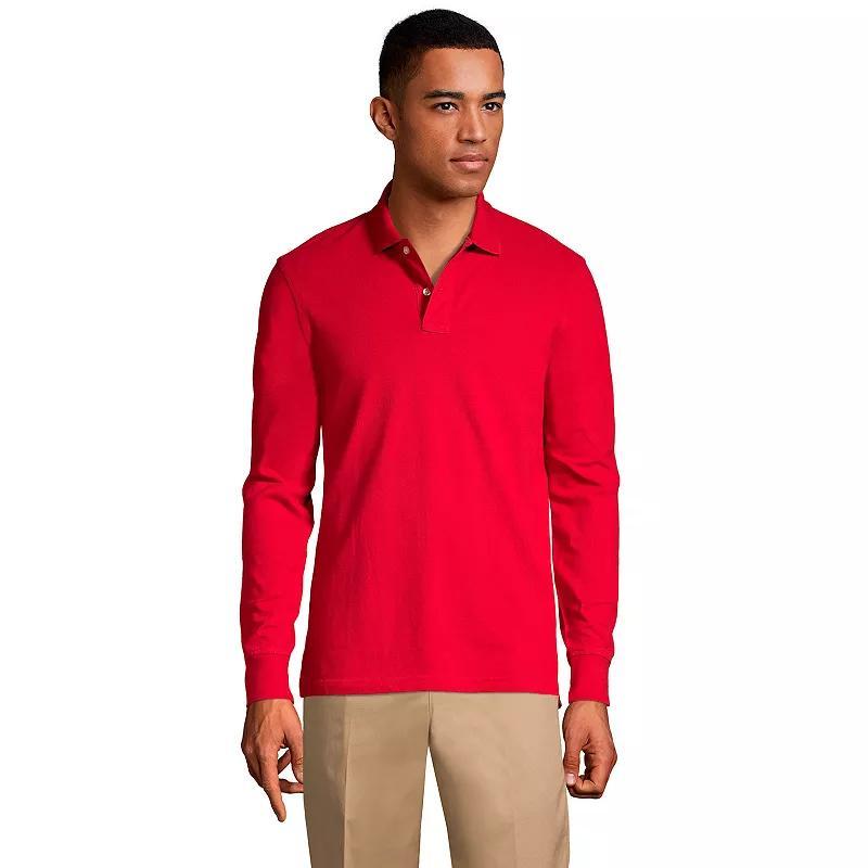 Men's Long Sleeve Mesh Polo Shirt - Lands' End Product Image