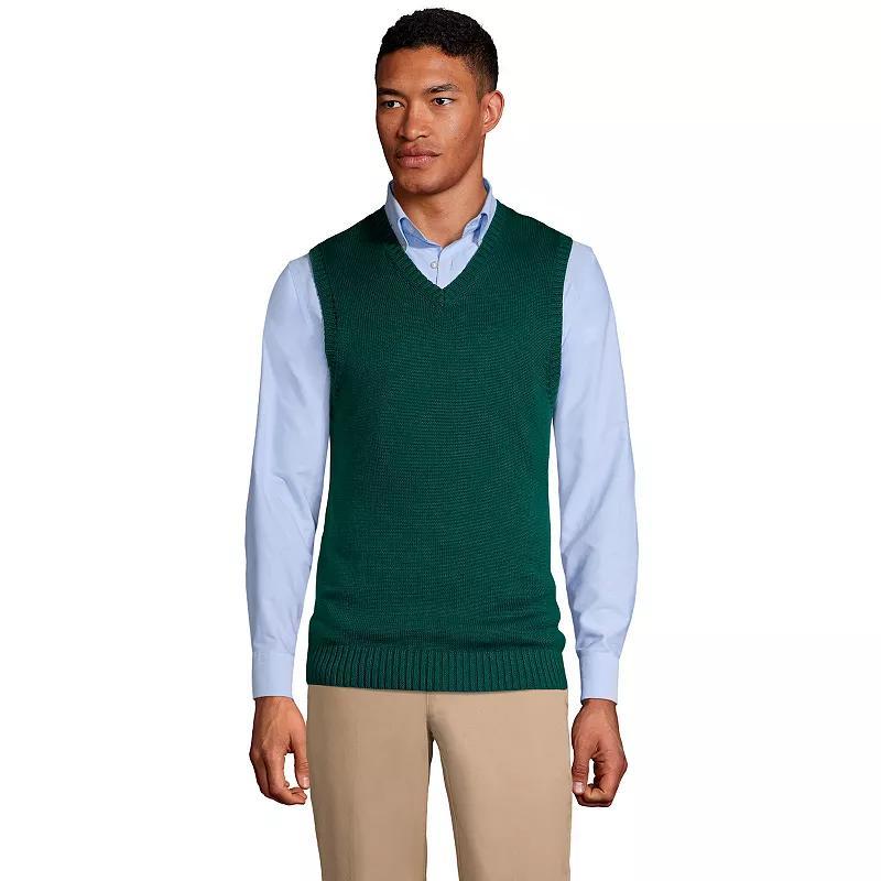 Mens Lands End Cotton Modal Sweater Vest Yellow Product Image