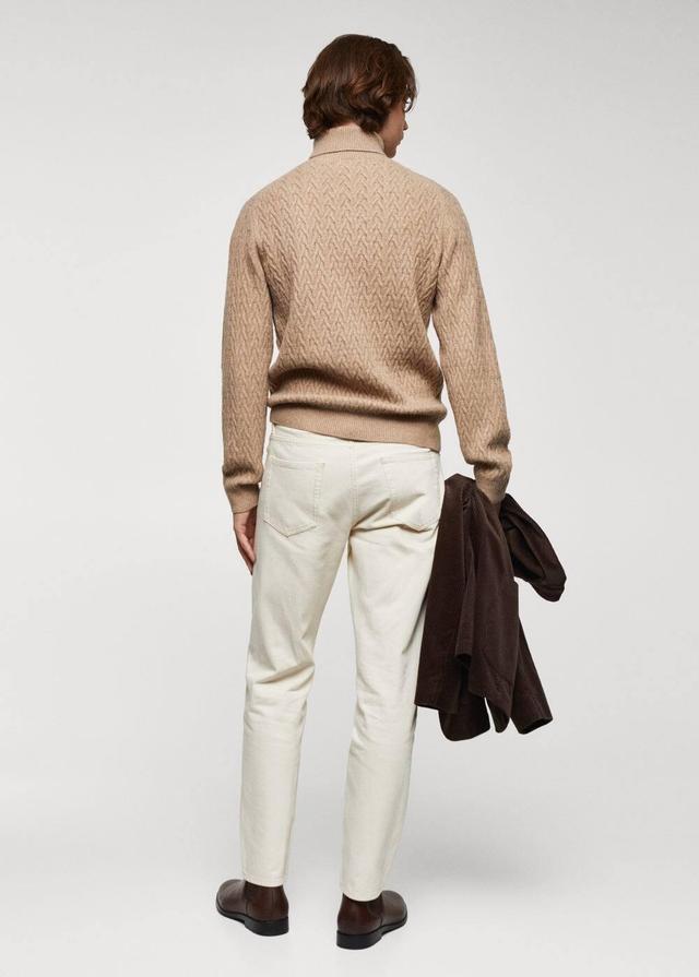 MANGO MAN - Braided turtleneck sweater medium brownMen Product Image
