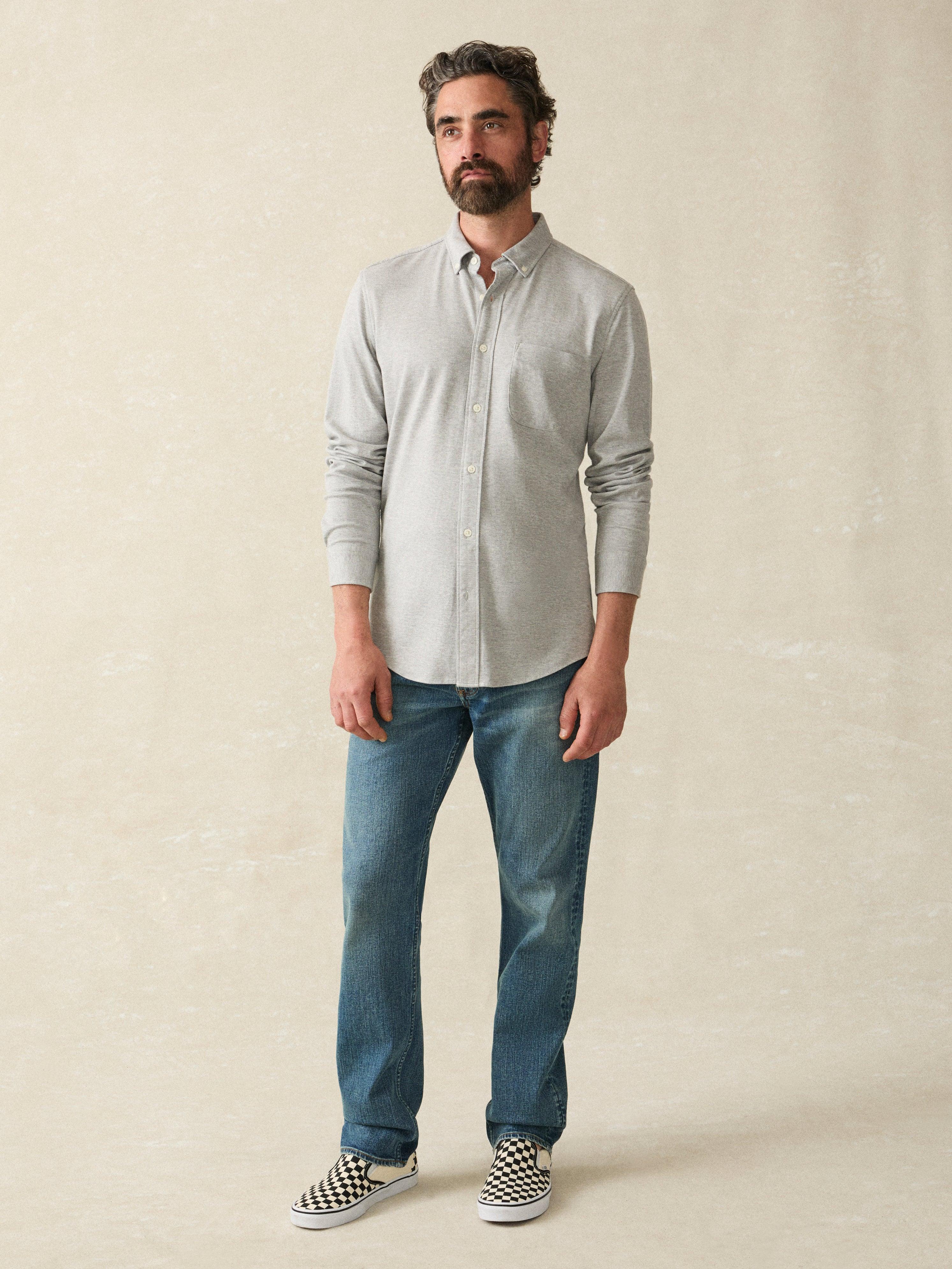 Coastline Knit Shirt - Grey Heather Twill Male Product Image