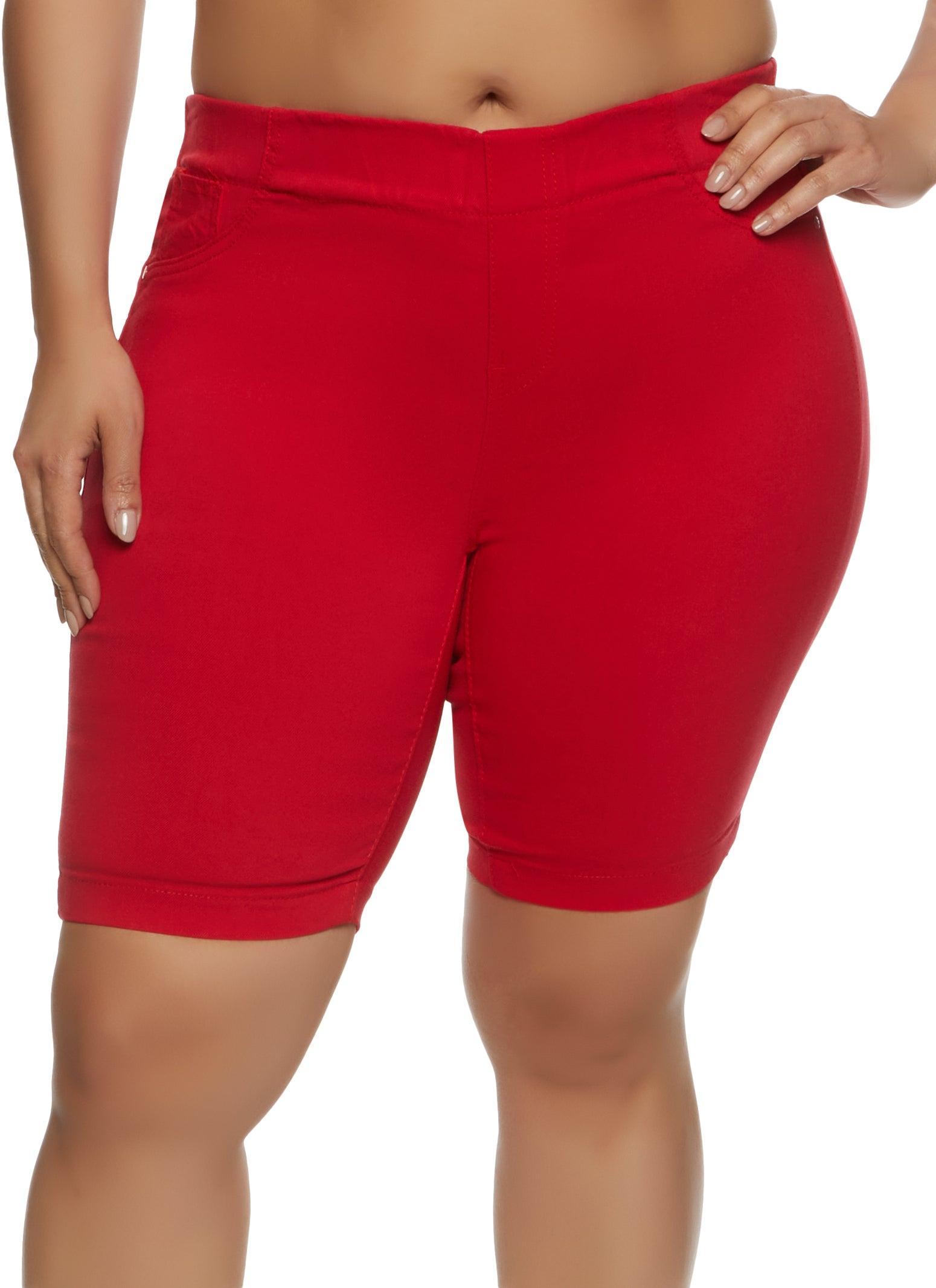 Womens Plus Size Hyperstretch Pull On Bermuda Shorts Product Image