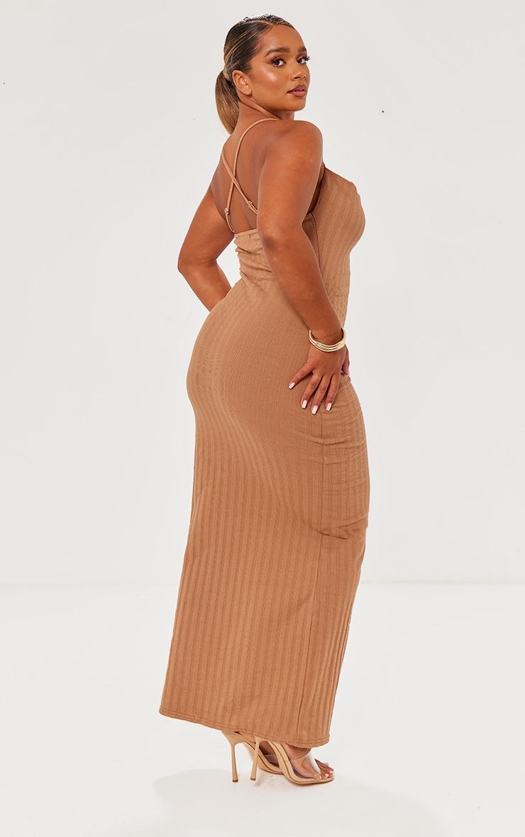 Shape Mocha Rib Cowl Neck Maxi Dress Product Image