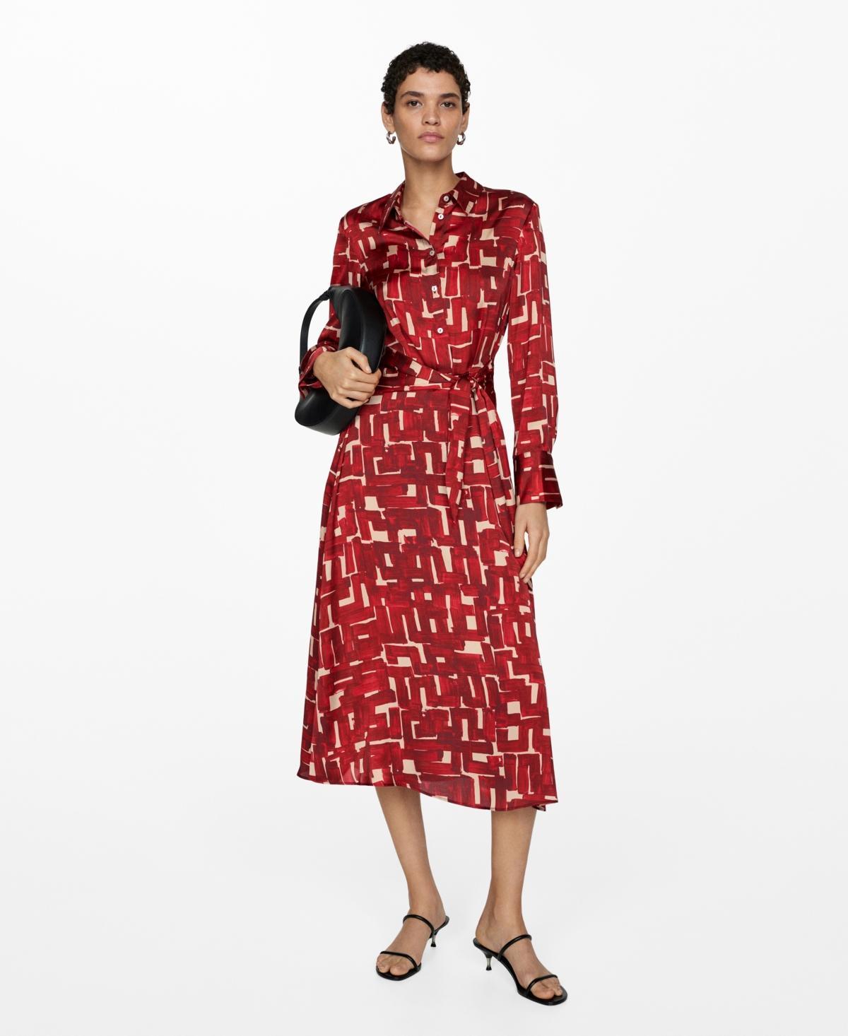 Mango Womens Printed Shirt Dress Product Image