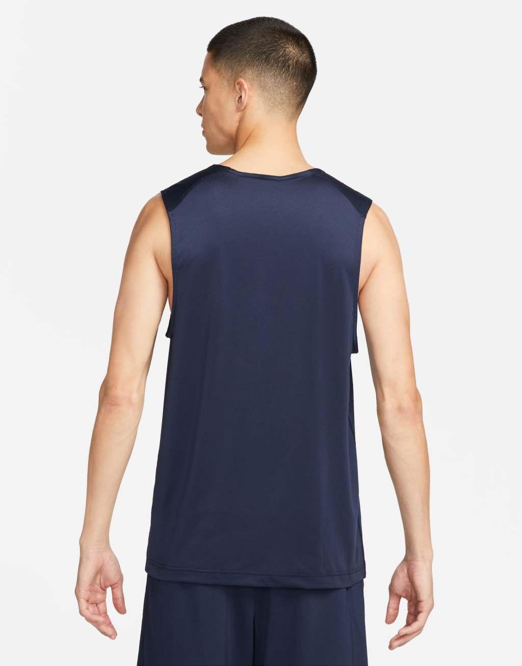 Nike TrainingDri-Fit Ready tank in navy Product Image