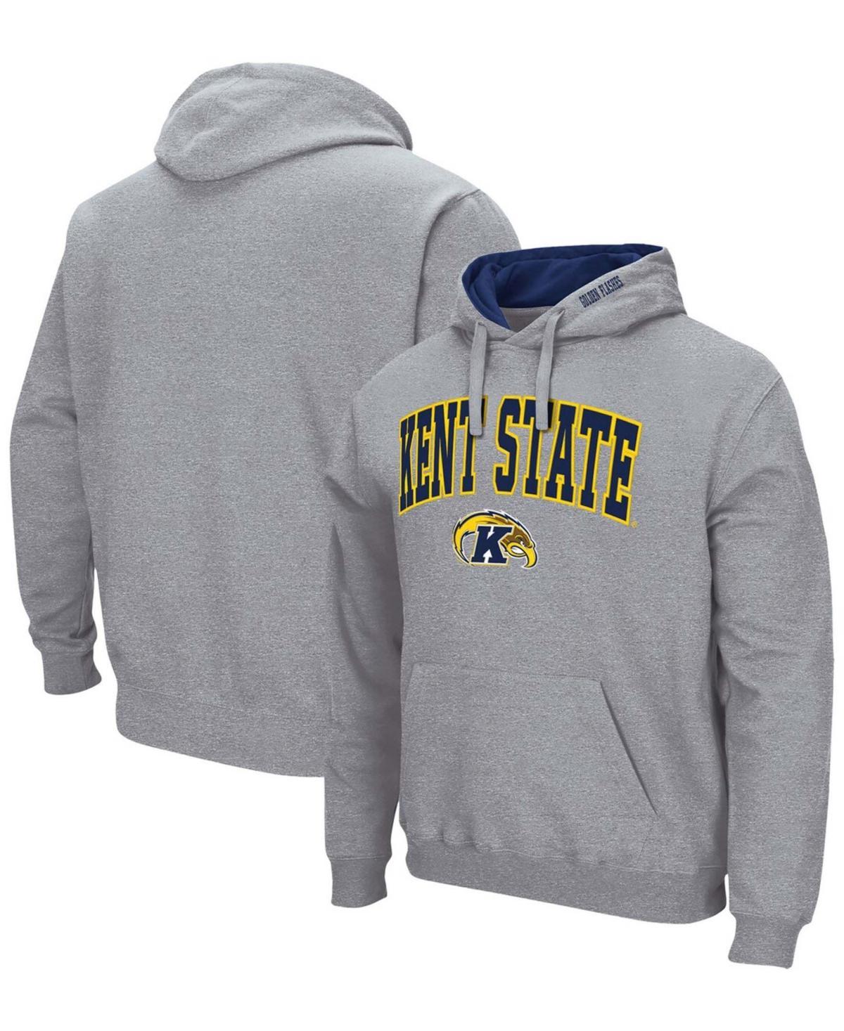 Mens Colosseum Heathered Gray Kent State Golden Flashes Arch and Logo Pullover Hoodie Product Image