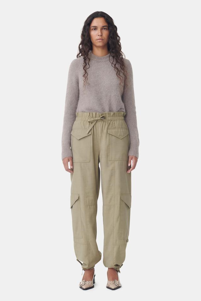 Light Slub High Waist Pocket Trousers Product Image