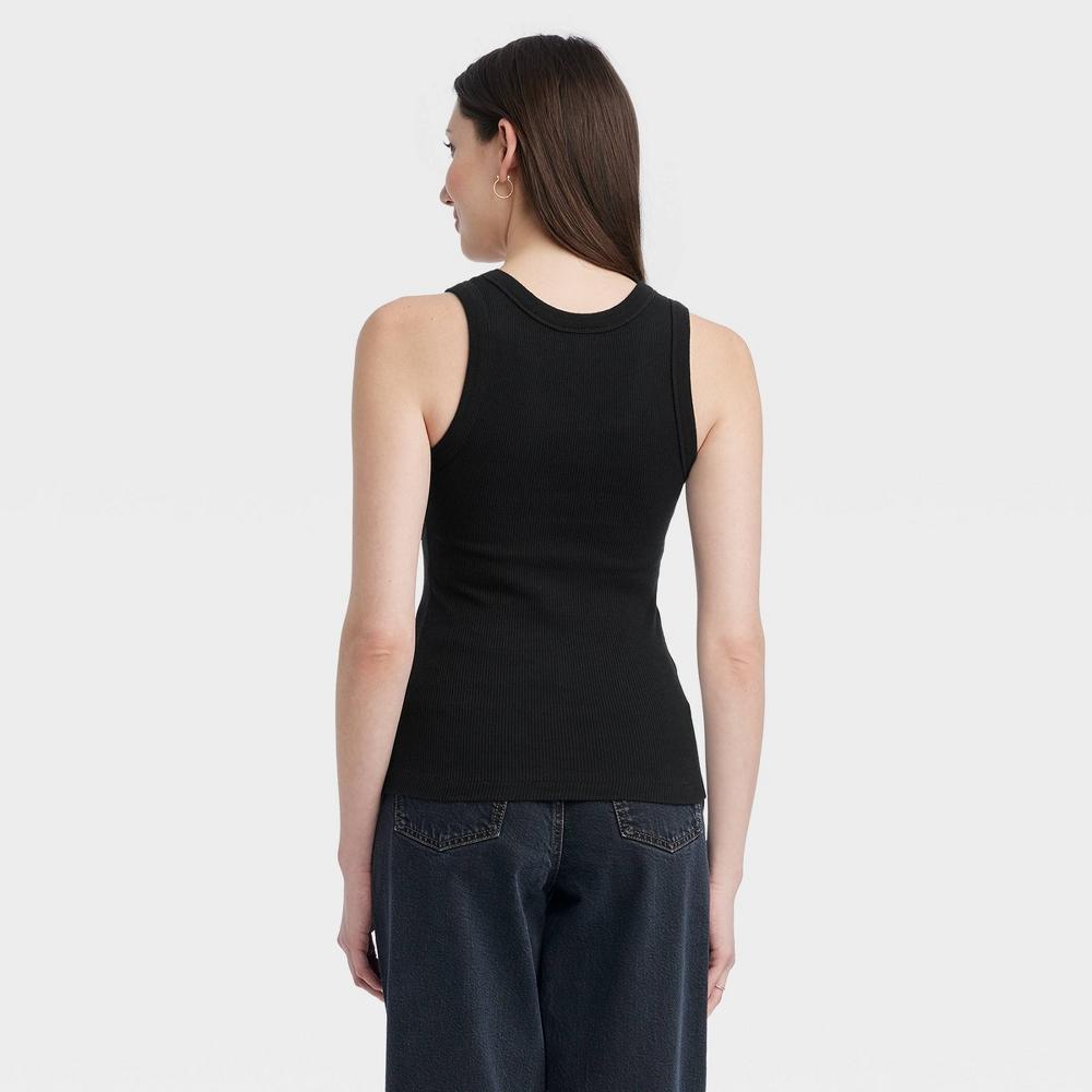 Womens 90s Ribbed Tank Top - Universal Thread Black XL Product Image