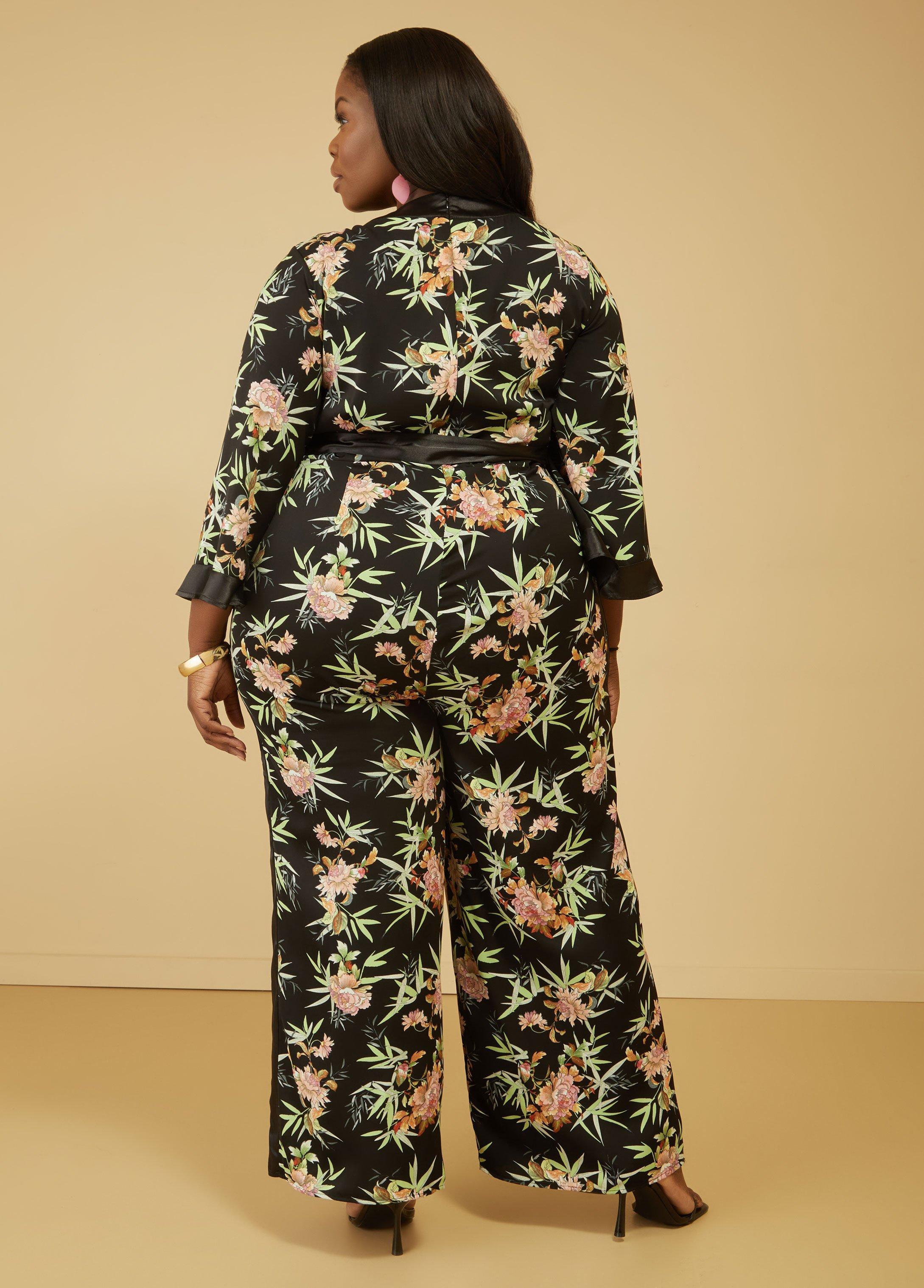 Floral Print Wide Leg Jumpsuit Product Image