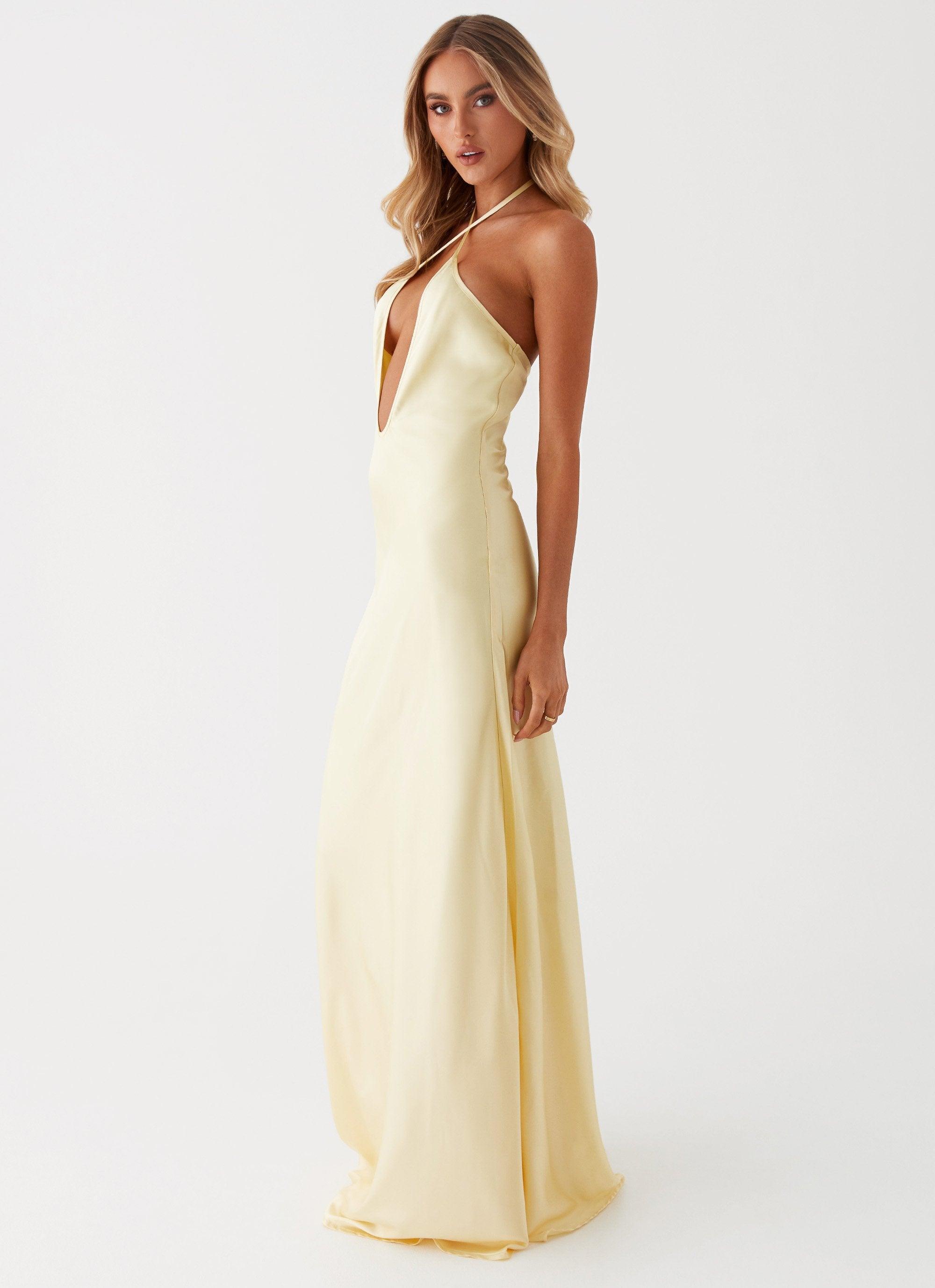 Noir Symphony Maxi Dress - Yellow Product Image