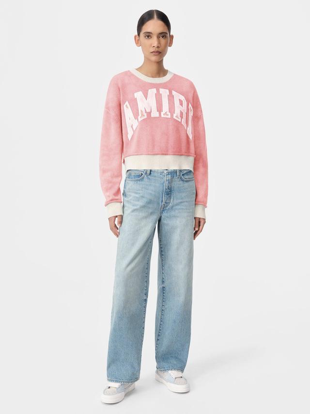 WOMEN - WOMEN'S AMIRI VINTAGE CASHMERE CREW - Flamingo Pink Female Product Image