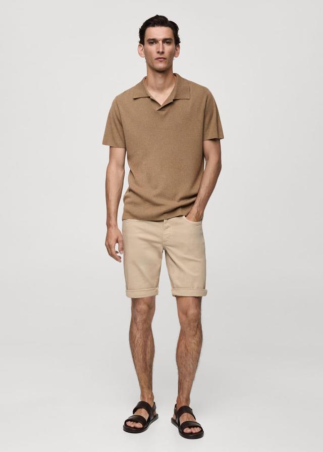 MANGO MAN - Slim-fit denim bermuda shorts beigeMen Product Image