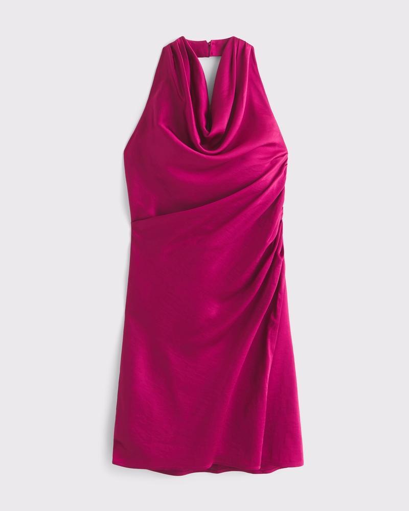 Cowl Neck Draped Mini Dress Product Image