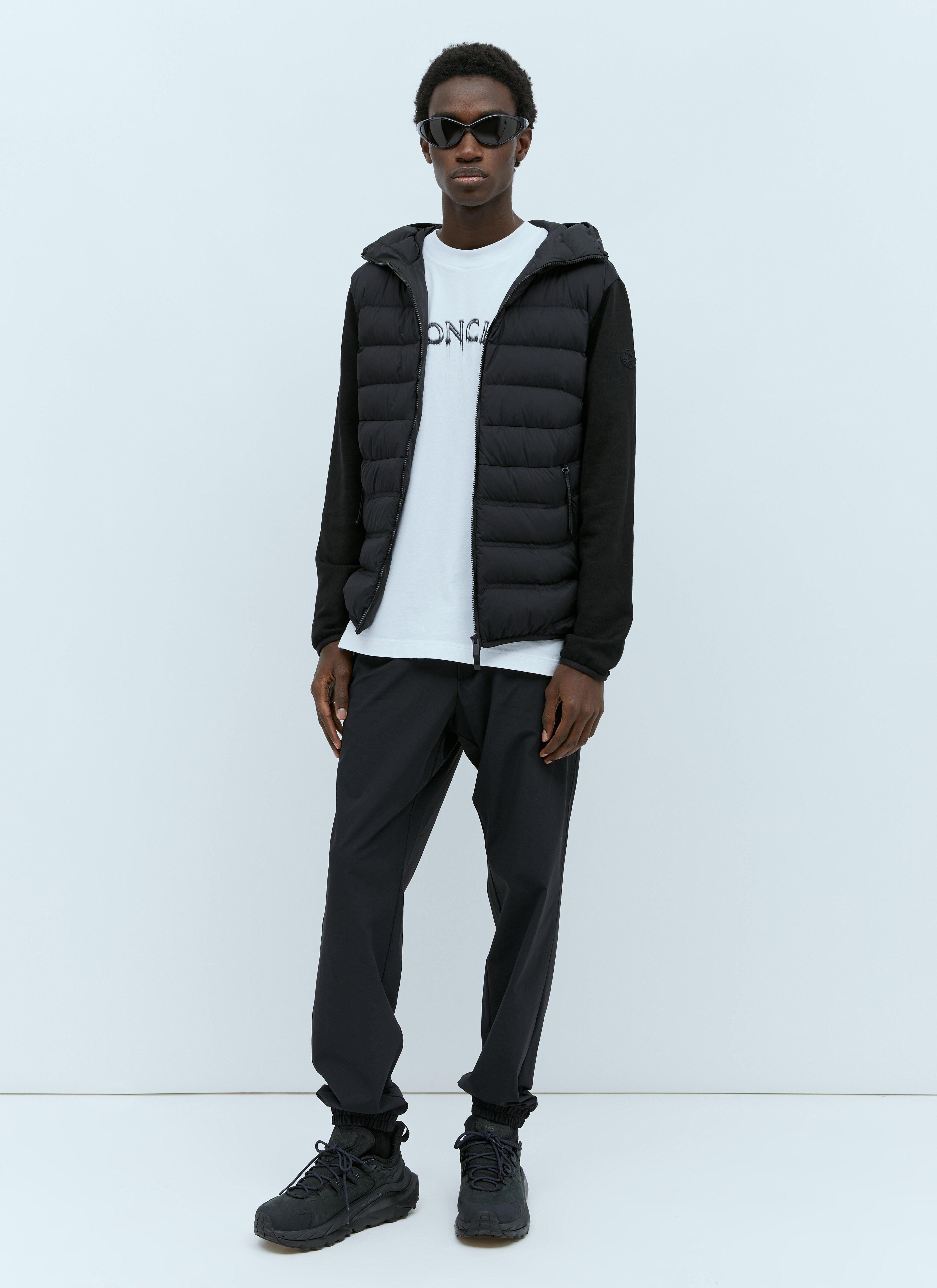 Zip-up Down Cardigan In Black Product Image