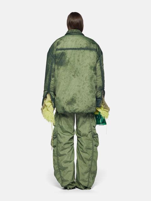 Military green short coat nylon Product Image