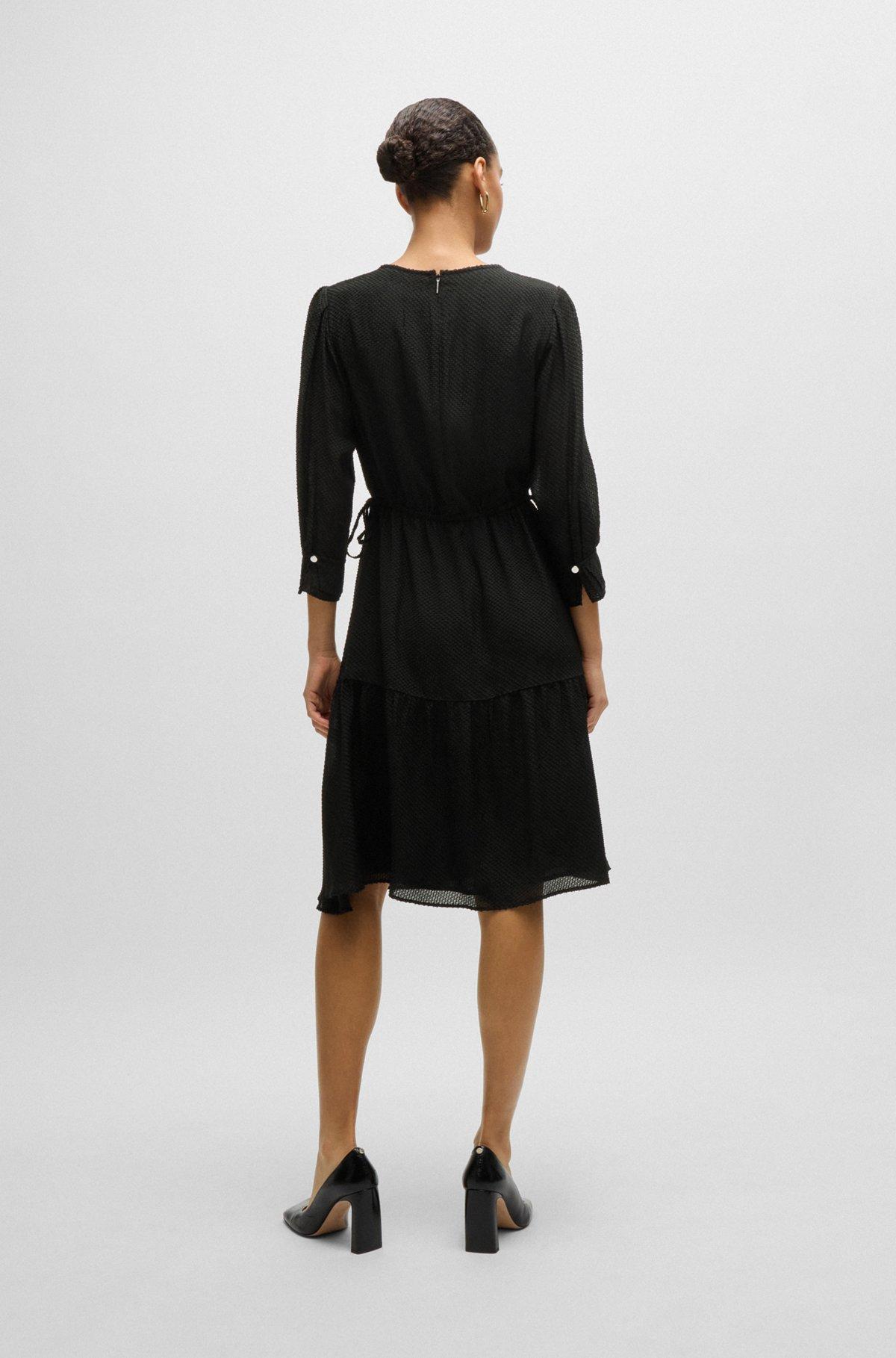 Long-sleeved dress in fil-coupé fabric Product Image