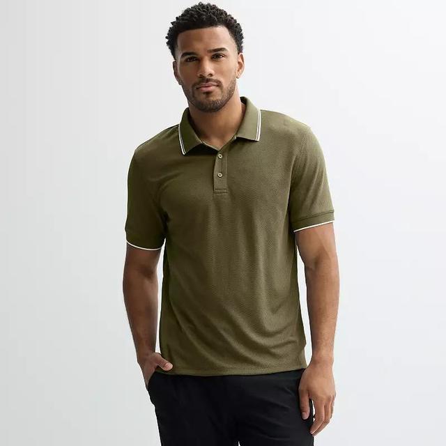 Mens FLX Texture Tipped Polo Product Image