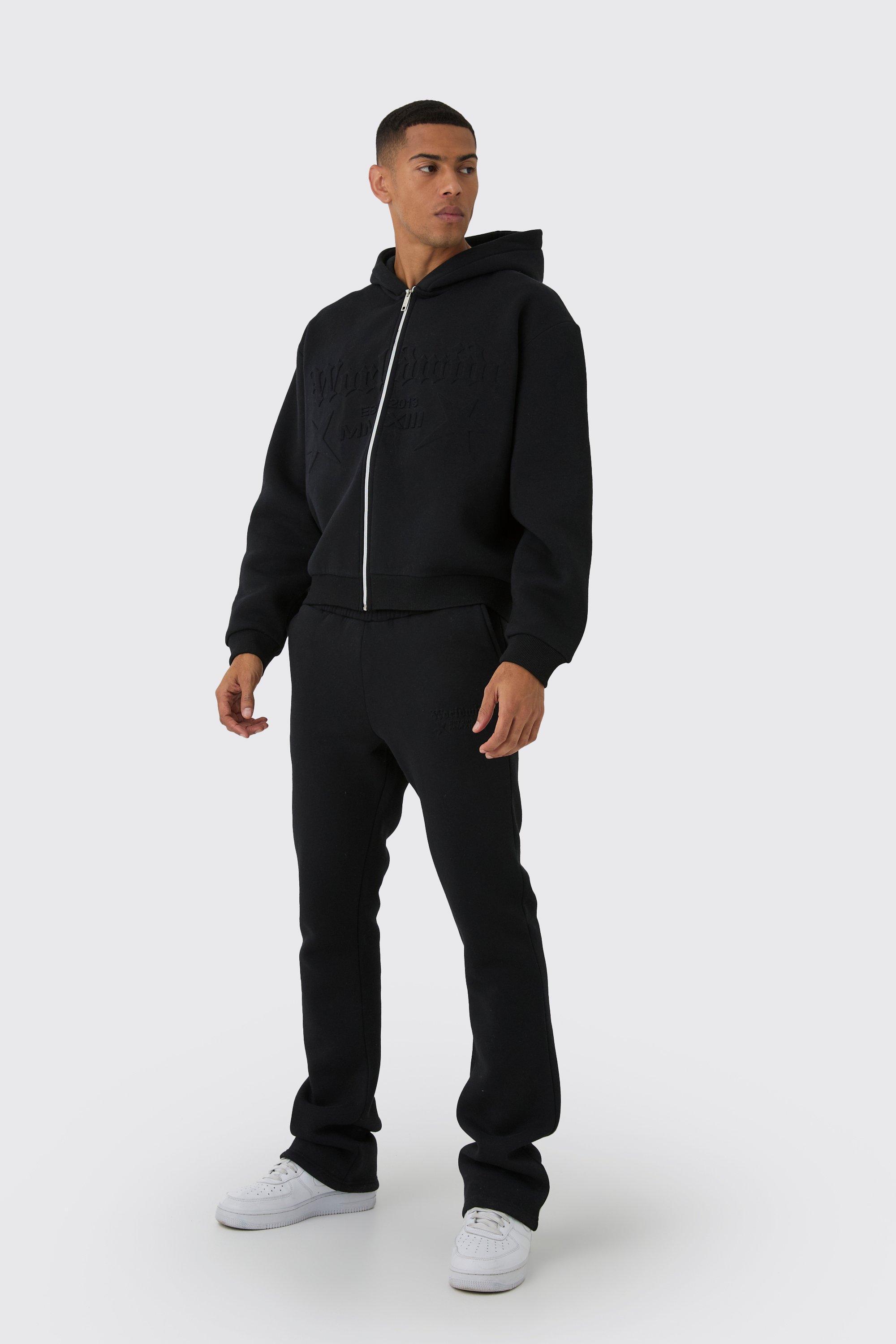 Oversized Boxy Worldwide Embossed Tracksuit | boohooMAN USA Product Image