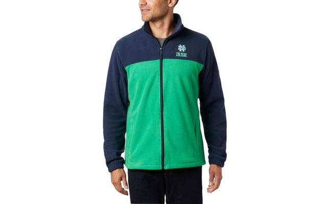 Columbia Notre Dame Fighting Irish Mens Flanker Jacket Iii Fleece Full Zip Jacket - Navy Product Image