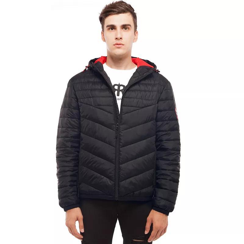 Rokka&Rolla Mens Light Weight Quilted Hooded Puffer Jacket Coat Product Image