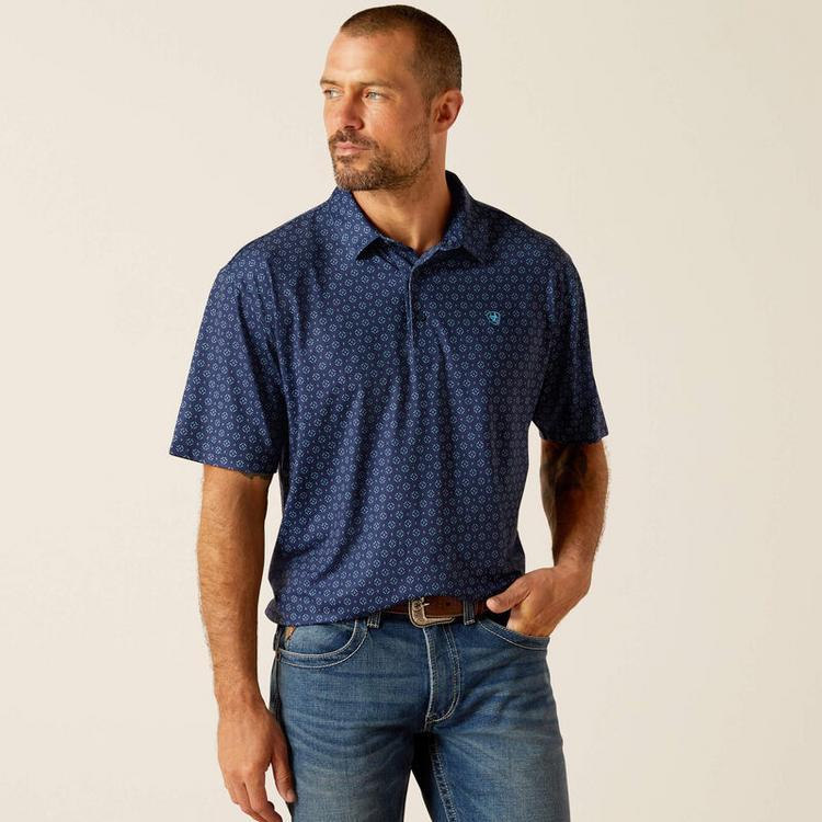 Ariat® Men's Blue Depths Print 360 AirFlow Polo Product Image