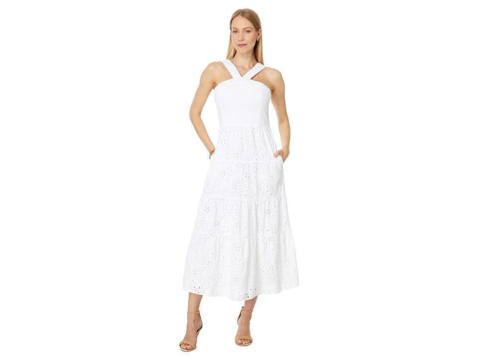 Lilly Pulitzer Jenette Eyelet Halter Mid (Resort Sealife Eyelet) Women's Dress Product Image