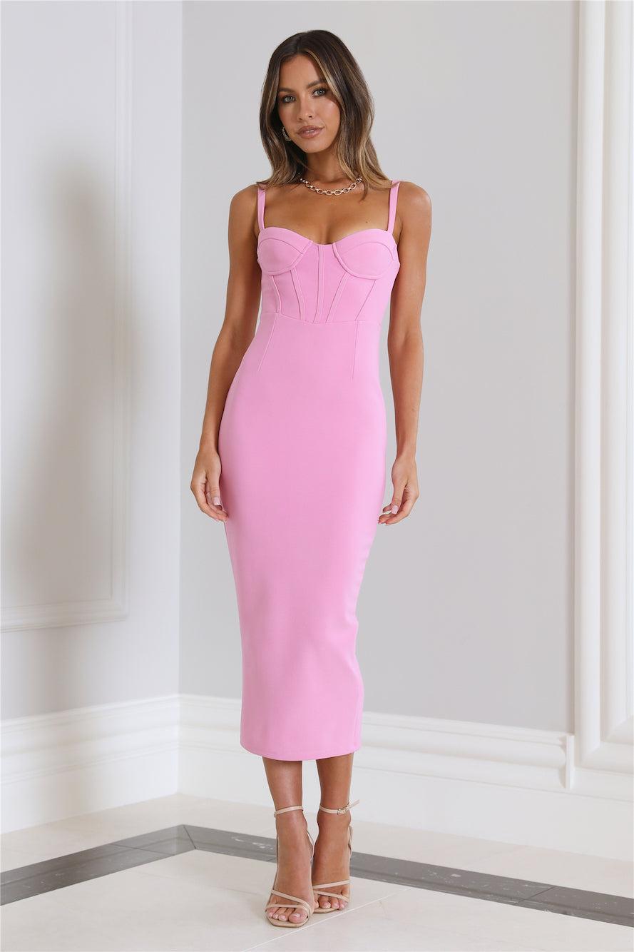 Time To Charm Midi Dress Pink Product Image