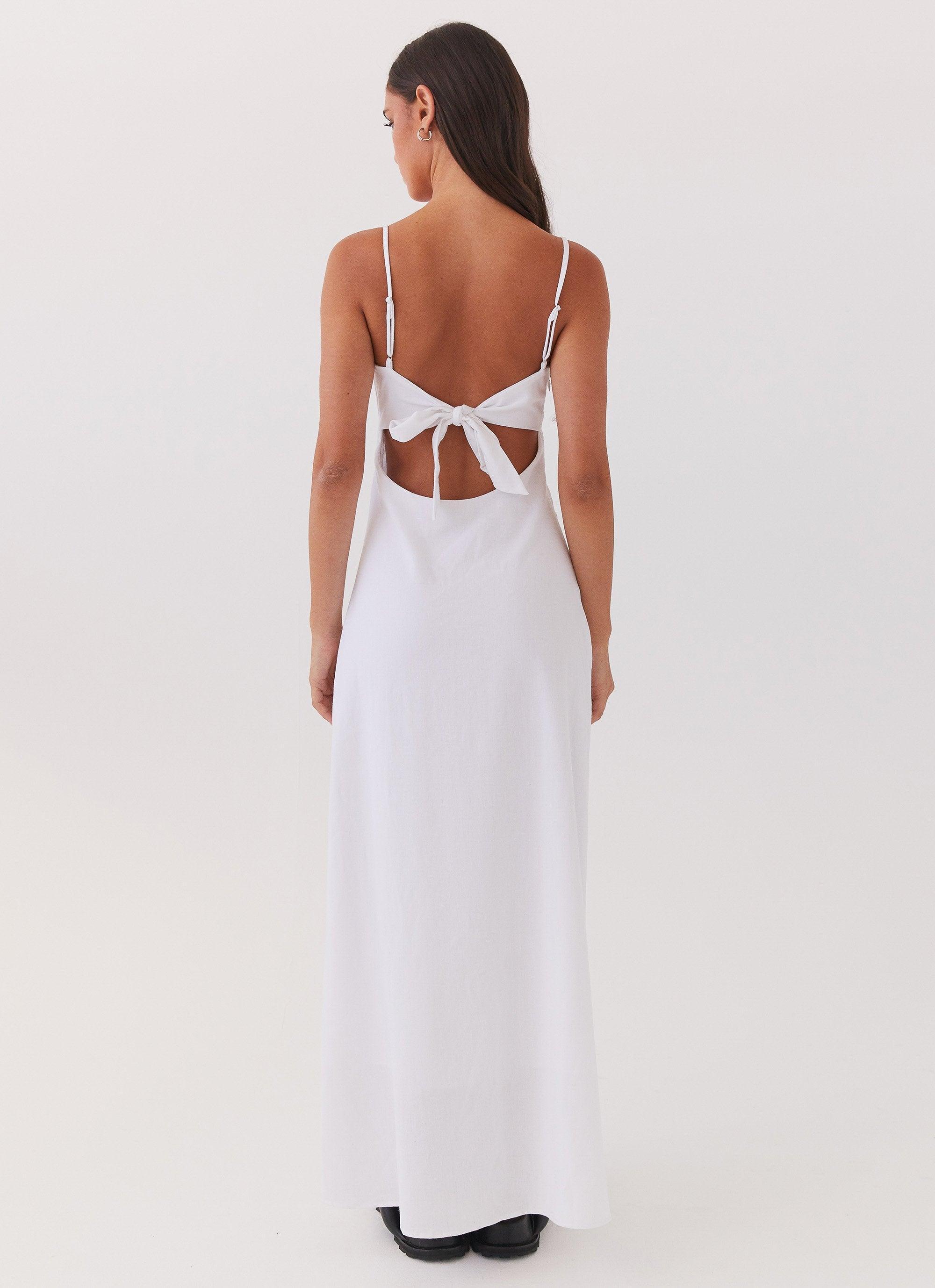 Flora Linen Maxi Dress - White Product Image