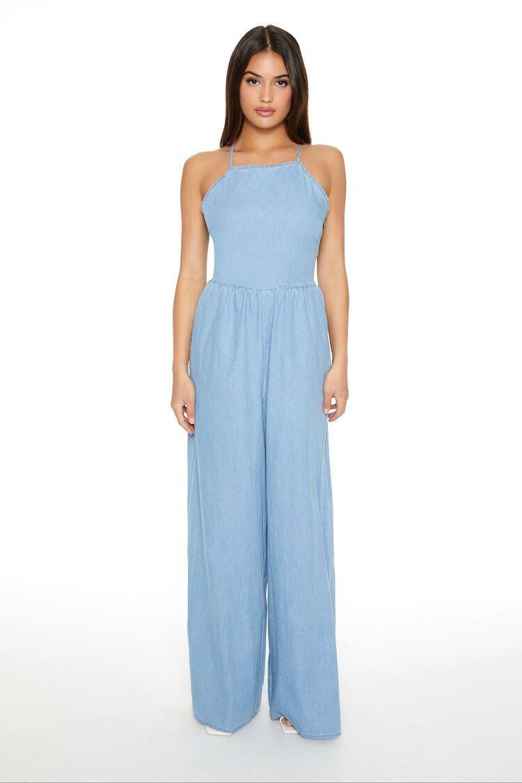 Lace-Up Wide-Leg Jumpsuit | Forever 21 Product Image