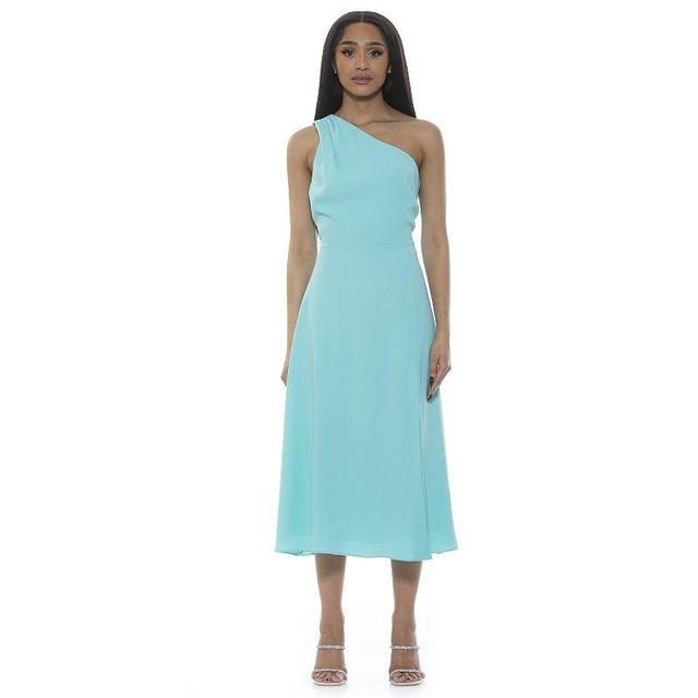 Womens ALEXIA ADMOR Fay One-Shoulder Midi Fit & Flare Dress Product Image