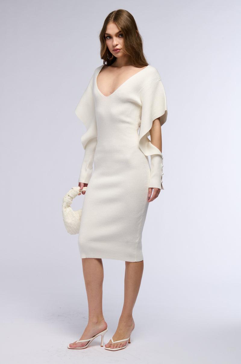 OFF TO BRUNCH KNIT MIDI DRESS Product Image