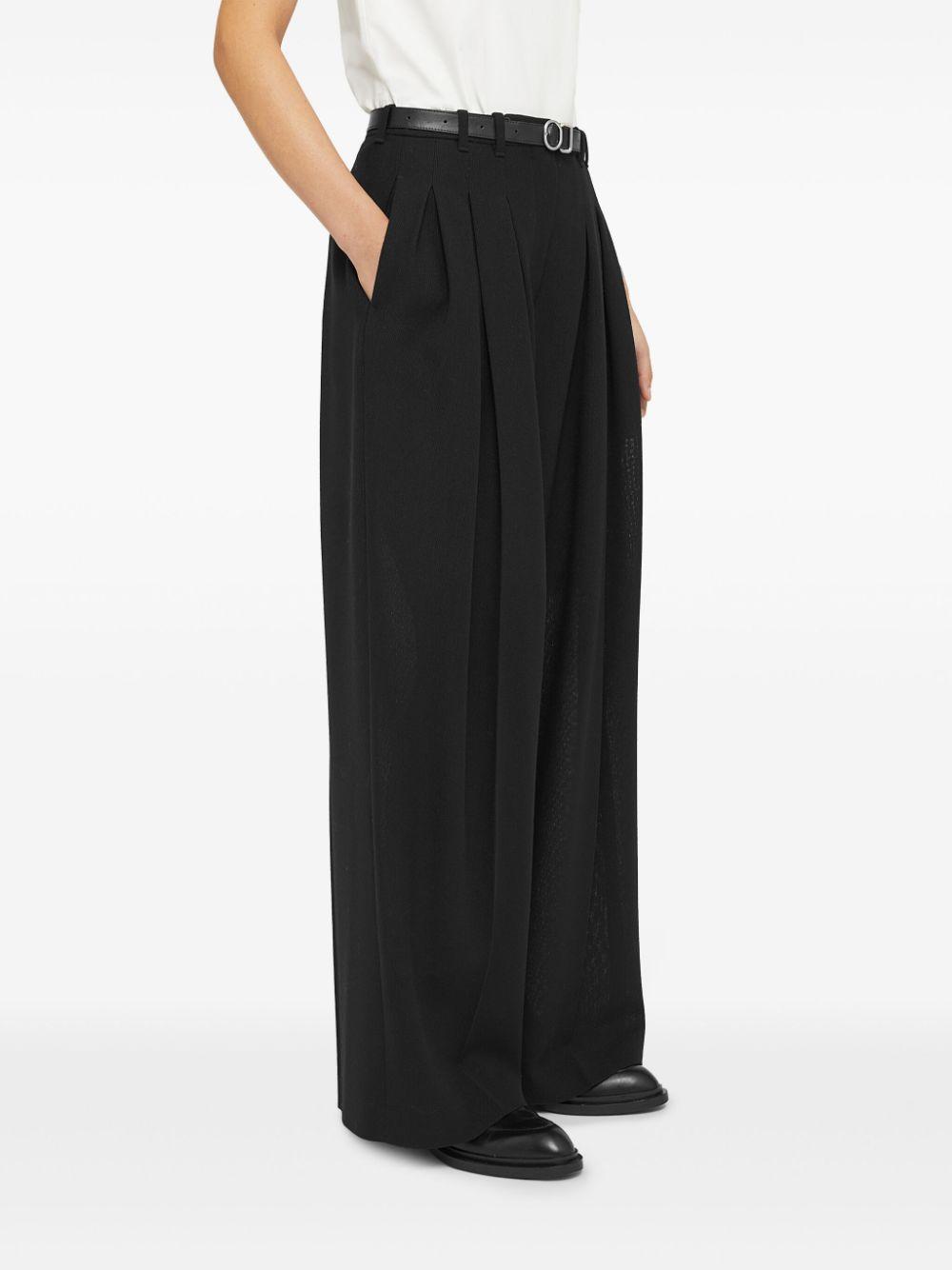 belted wool palazzo pants Product Image