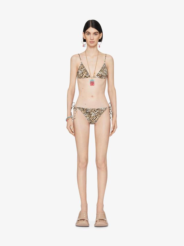 Bikini bottom with leopard print and 4G detail Product Image