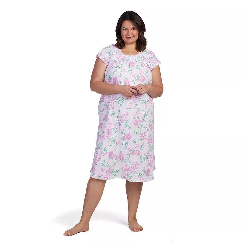 Plus Size Miss Elaine Essentials Cottonessa Long Nightgown, Womens Product Image