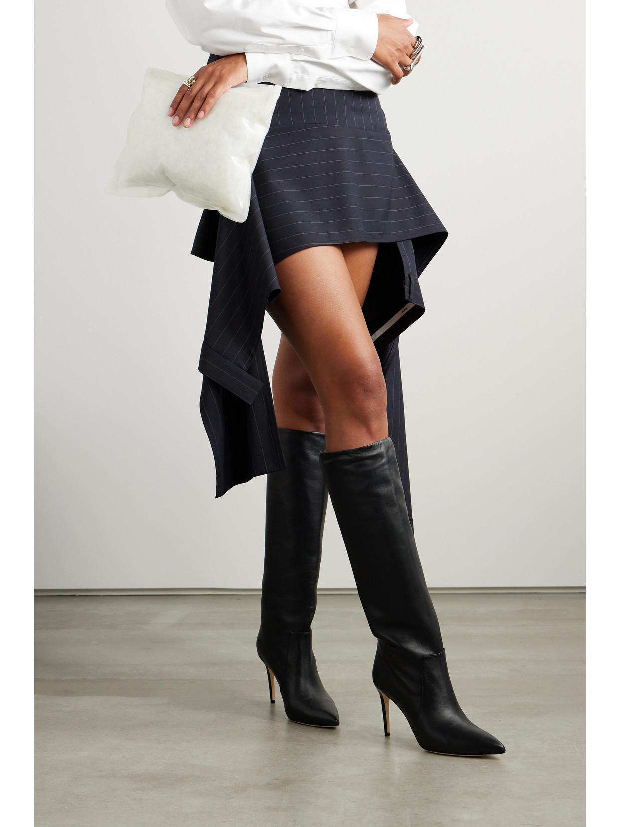 PARIS TEXAS Leather Stiletto Knee Boots In Black Product Image