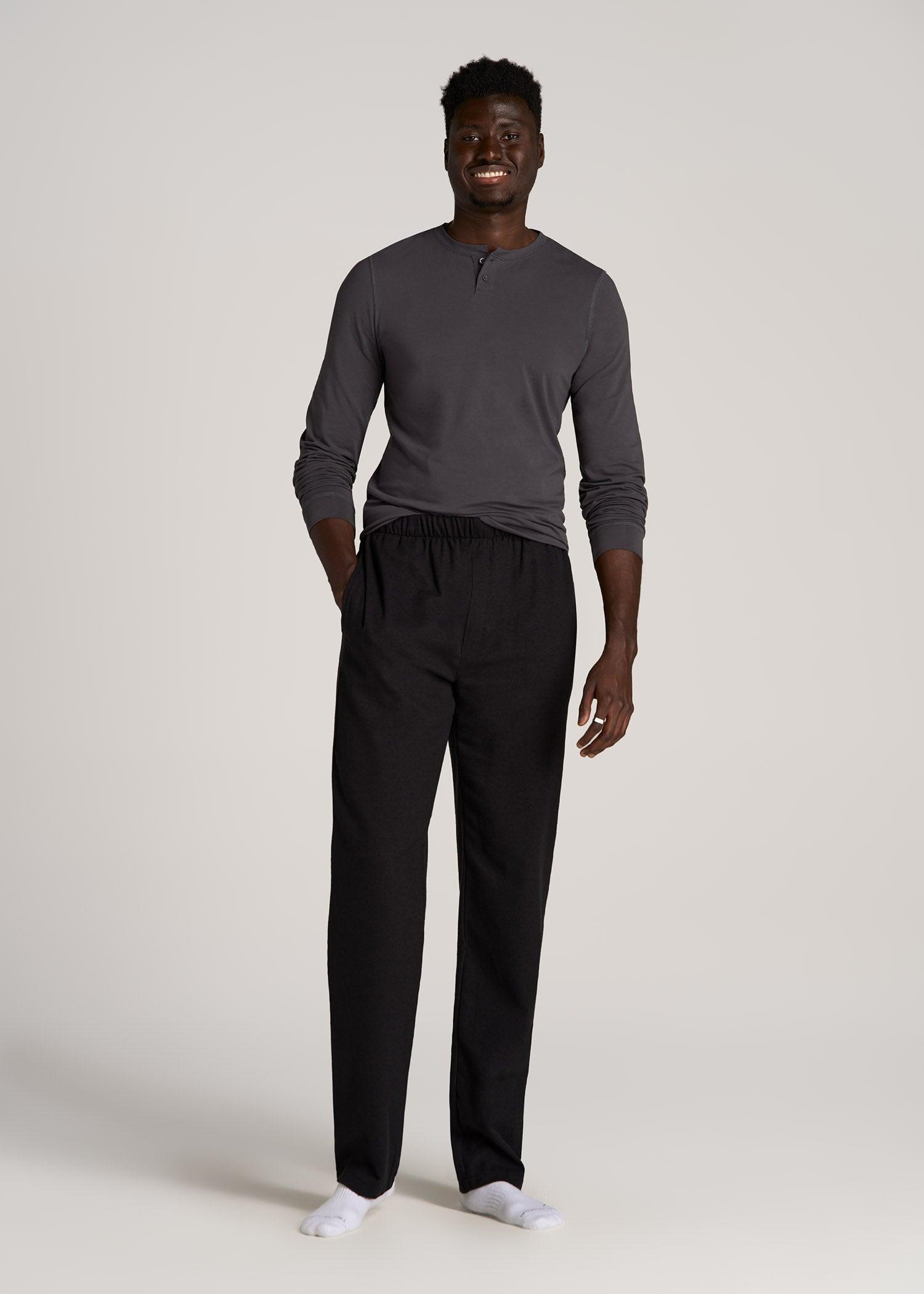 Pajama Pants for Tall Men in Charcoal Mix Male Product Image