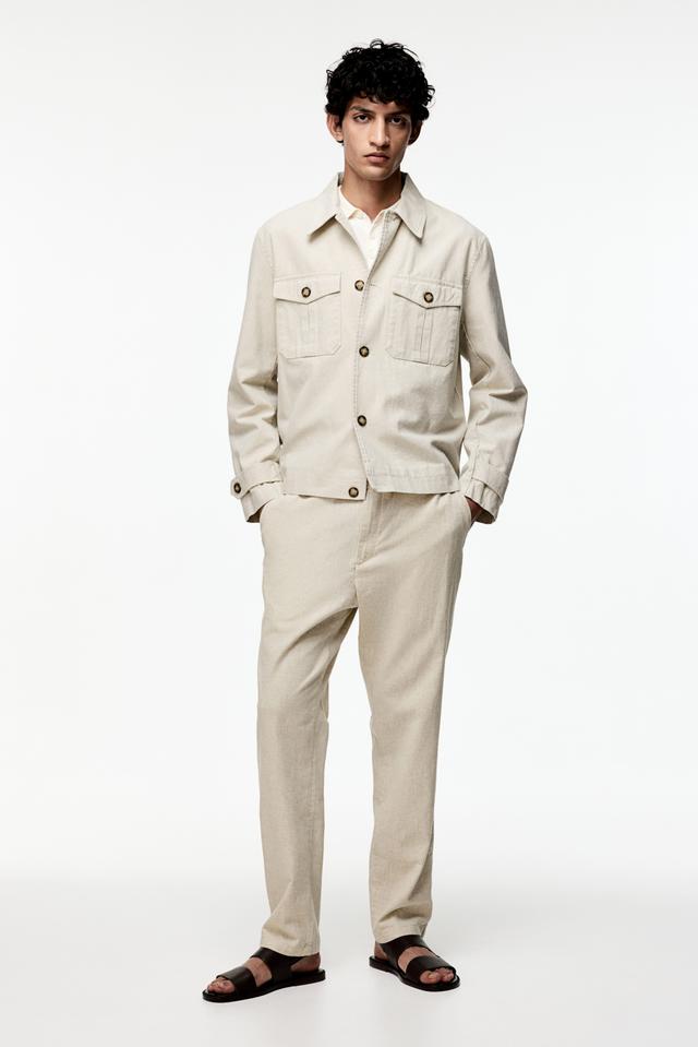 Regular Fit Linen-blend Pants Product Image