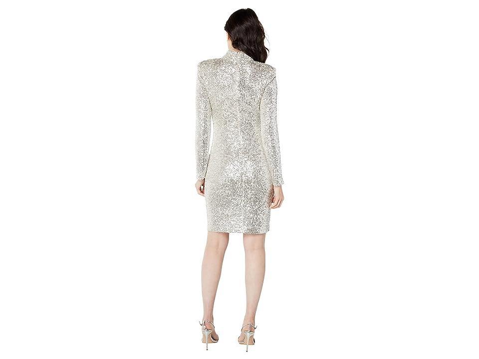 Vince Camuto Sequin Cocktail Dress with Keyhole (Champagne) Women's Clothing Product Image