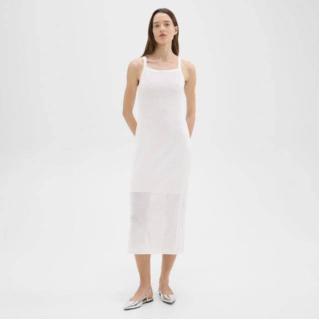 Crepe Knit Pointelle Midi Dress | Theory Product Image